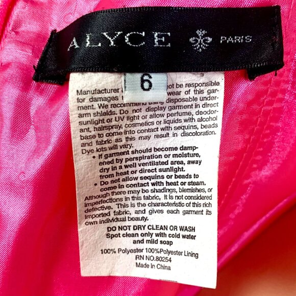 Alyce Paris Strapless Hi Low Sweetheart Neck Jeweled Gown Prom Hot Pink Size 6 - Picture 9 of 12